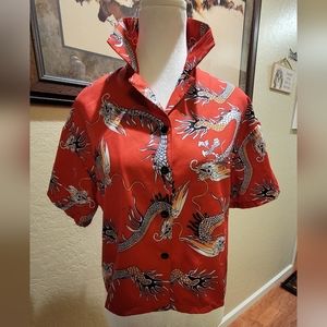 % RomWe Red Dragon Crop Top